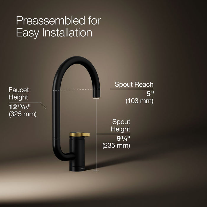 KOHLER K-28277 Components Single-handle bar sink faucet with two-function extended-reach spout
