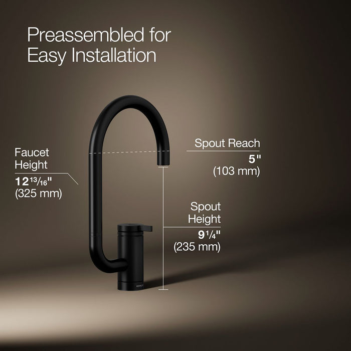 KOHLER K-28277 Components Single-handle bar sink faucet with two-function extended-reach spout
