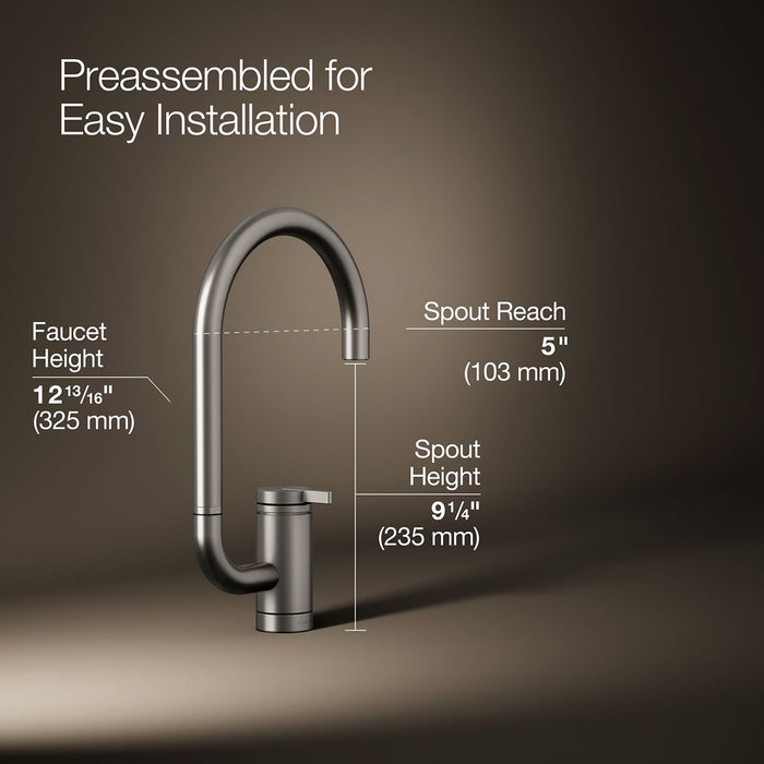 KOHLER K-28277 Components Single-handle bar sink faucet with two-function extended-reach spout