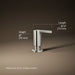 3/4 view of product with dimensions