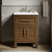 KOHLER K-28379-ASB Quo 24" Bathroom Vanity Cabinet with Sink and Quartz Top, Draper Oak - Shows close up detail of product in