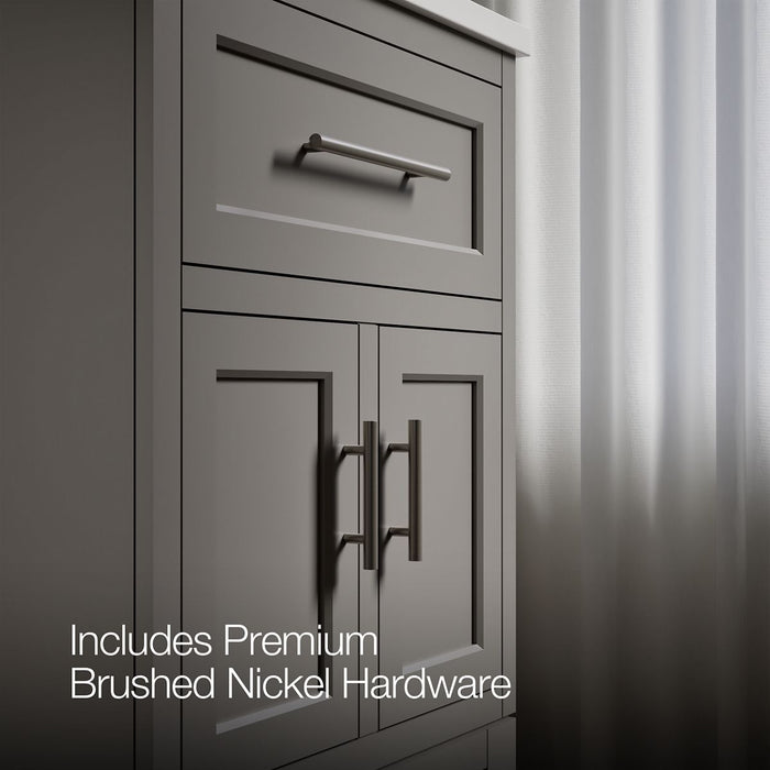 KOHLER K-28379-ASB Quo 24" Bathroom Vanity Cabinet with Sink and Quartz Top, Mohair Grey - Detail image of a product feature