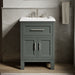 KOHLER K-28379-ASB Quo 24" Bathroom Vanity Cabinet with Sink and Quartz Top, Umbral Green - Shows close up detail of product 