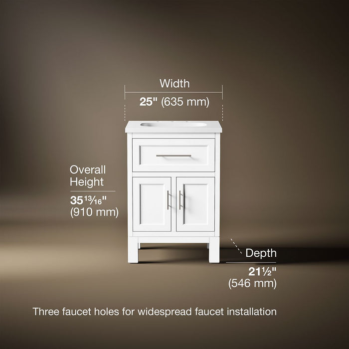 3/4 view of product with dimensions