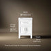 3/4 view of product with dimensions