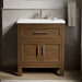 KOHLER K-28380-ASB Quo 30" Bathroom Vanity Cabinet with Sink and Quartz Top, Draper Oak - Shows close up detail of product in