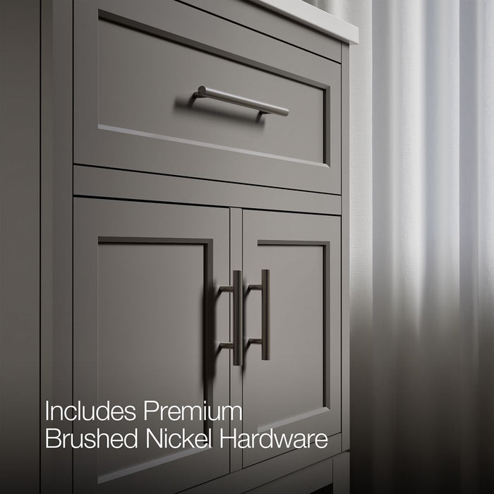 KOHLER K-28380-ASB Quo 30" Bathroom Vanity Cabinet with Sink and Quartz Top, Mohair Grey - Detail image of a product feature
