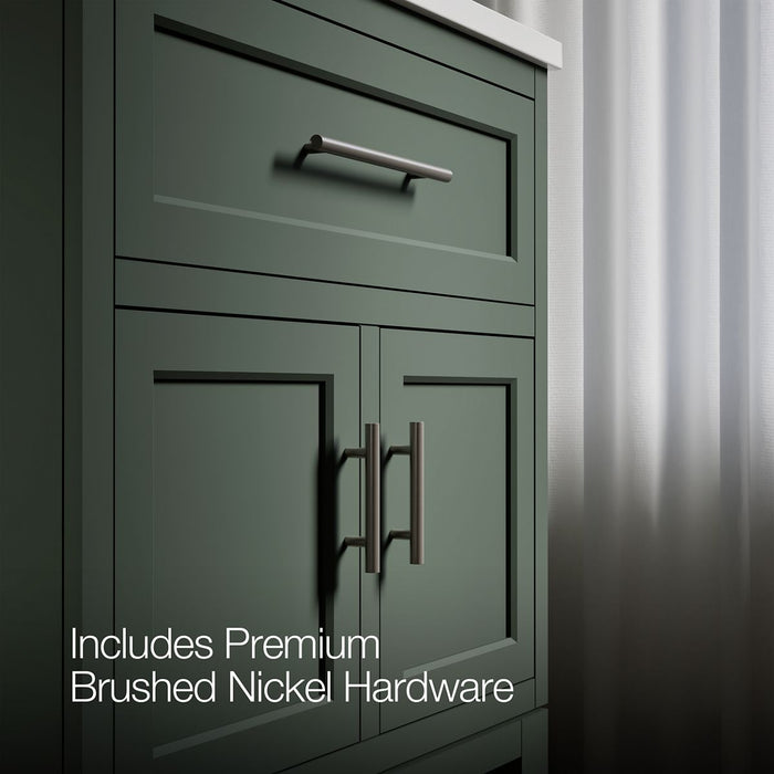 KOHLER K-28380-ASB Quo 30" Bathroom Vanity Cabinet with Sink and Quartz Top, Umbral Green - Detail image of a product feature