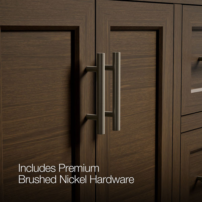 KOHLER K-28383-ASB Quo 48" Bathroom Vanity Cabinet with Sink and Quartz Top, Draper Oak - Detail image of a product feature
