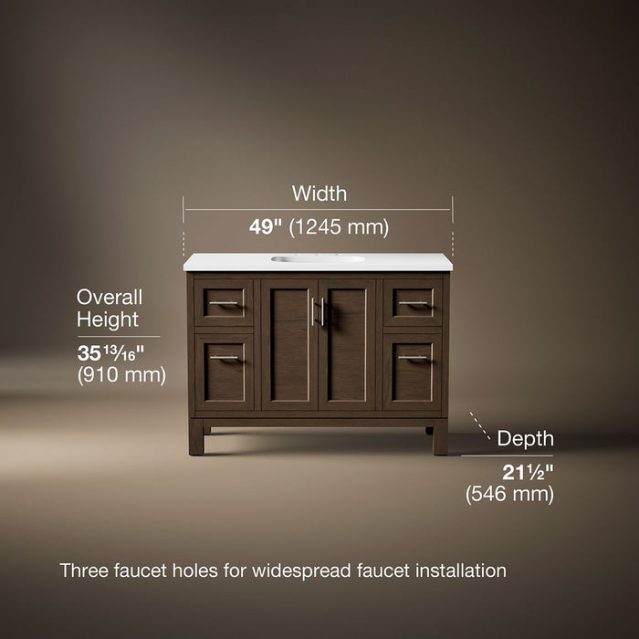 3/4 view of product with dimensions