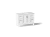 KOHLER K-28383-ASB Quo 48" Bathroom Vanity Cabinet with Sink and Quartz Top, White - 3/4 view of product