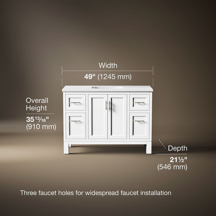 3/4 view of product with dimensions