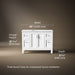3/4 view of product with dimensions