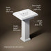 3/4 view of product with dimensions