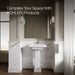 Up to 2 walls & multiple product categories visible, 1-point perspective