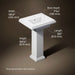3/4 view of product with dimensions