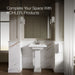 Up to 2 walls & multiple product categories visible, 1-point perspective