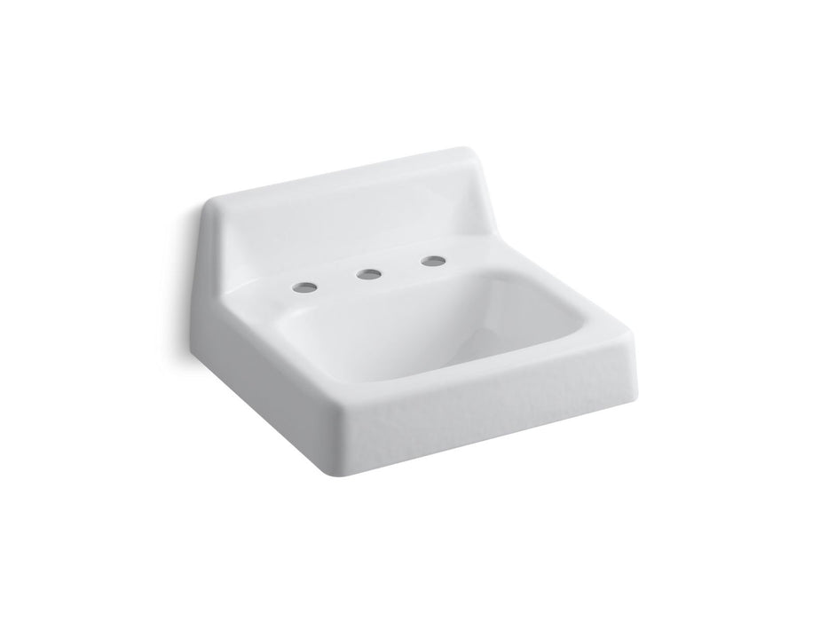 KOHLER K-2863-0 K-2863 Hudson 19" Rectangular Wall-mount Bathroom Sink