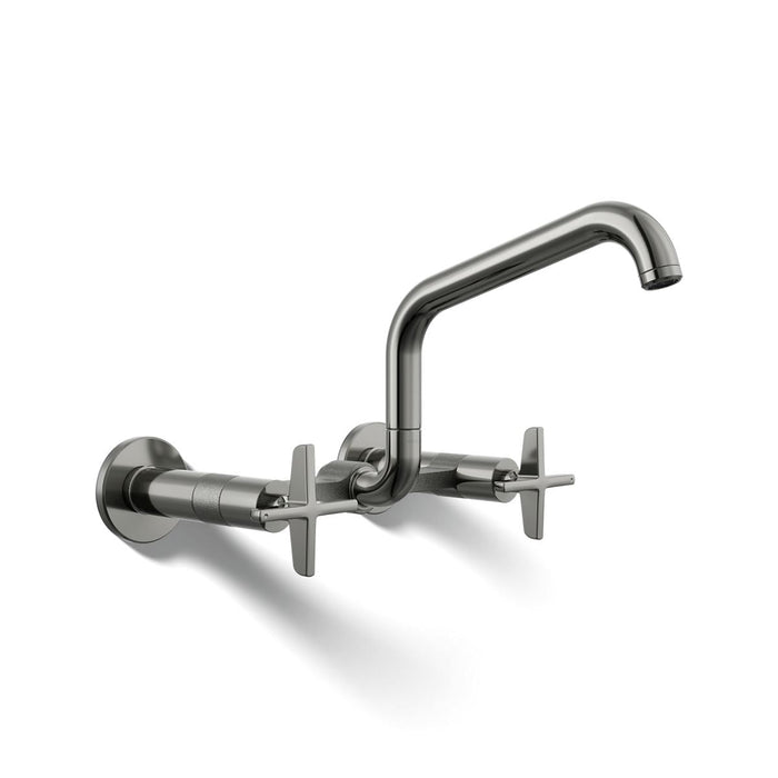 KOHLER K-28666-3 Billet Two-hole wall-mount bridge kitchen sink faucet