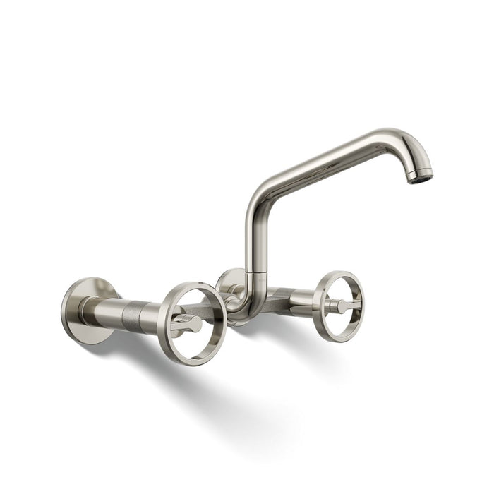 KOHLER K-28666-9 Billet Two-hole wall-mount bridge kitchen sink faucet
