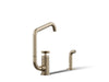 KOHLER K-28667-3 Billet Single-handle bar sink faucet with two-function extended-reach spout and side sprayer, vibrant...
