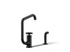 KOHLER K-28667-9 Billet Single-handle bar sink faucet with two-function extended-reach spout and side sprayer, matte black