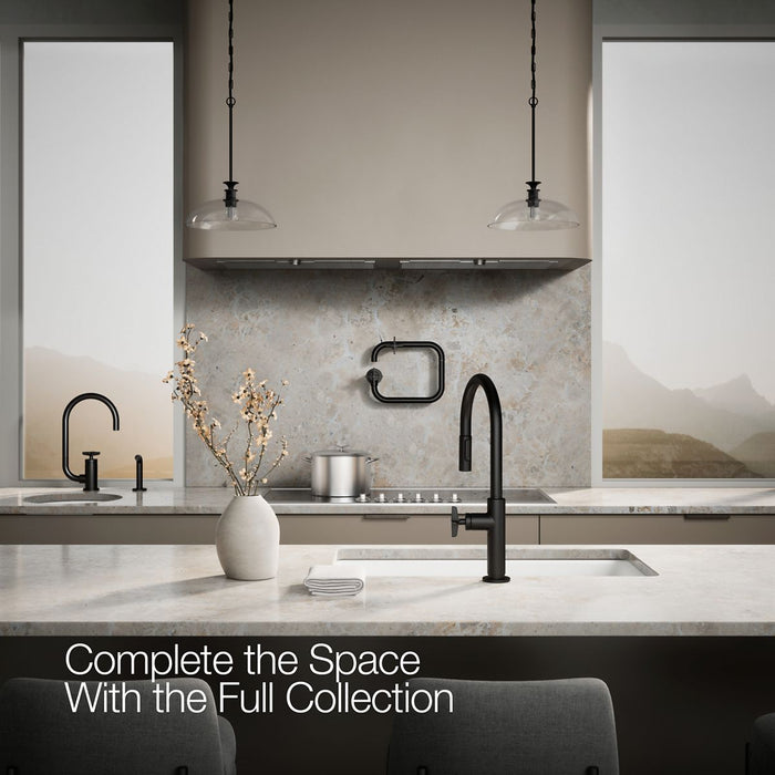 KOHLER K-28669-3 Billet Pull-down kitchen sink faucet with two-function sprayhead