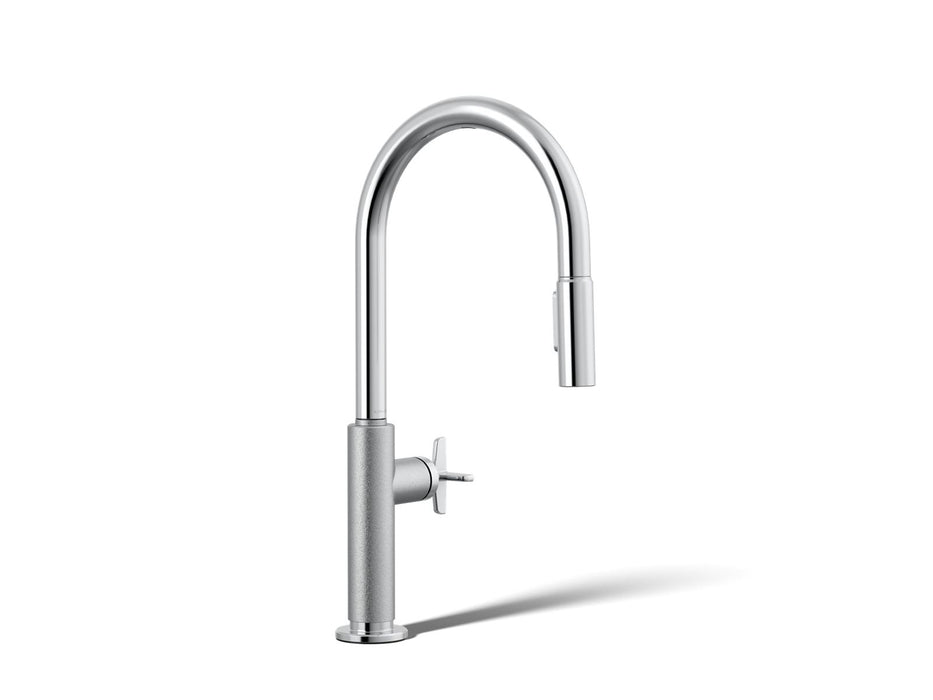 KOHLER K-28669-3 Billet Pull-down kitchen sink faucet with two-function sprayhead
