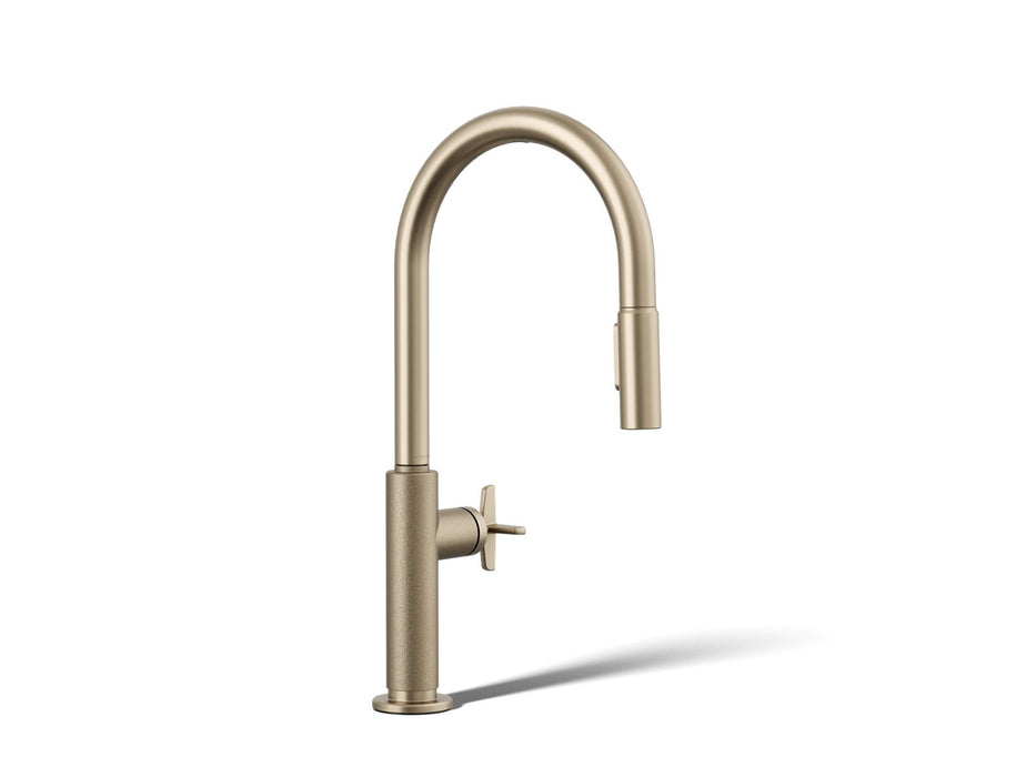 KOHLER K-28669-3 Billet Pull-down kitchen sink faucet with two-function sprayhead