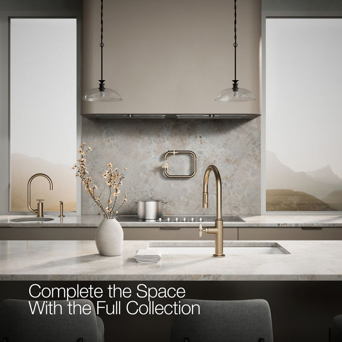 KOHLER K-28669-3 Billet Pull-down kitchen sink faucet with two-function sprayhead