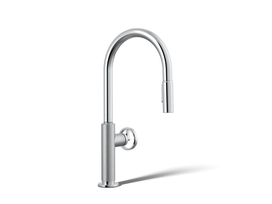 KOHLER K-28669-9 Billet Pull-down kitchen sink faucet with two-function sprayhead