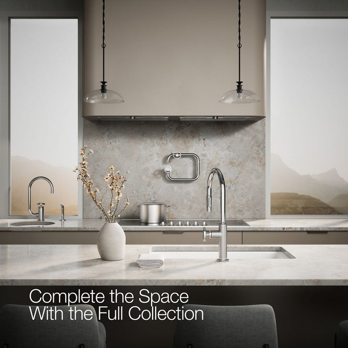 KOHLER K-28669-9 Billet Pull-down kitchen sink faucet with two-function sprayhead