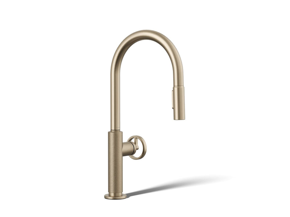 KOHLER K-28669-9 Billet Pull-down kitchen sink faucet with two-function sprayhead