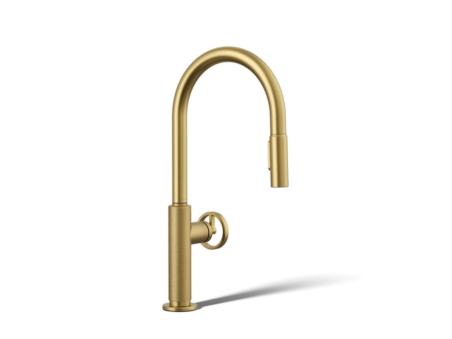 KOHLER K-28669-9 Billet Pull-down kitchen sink faucet with two-function sprayhead