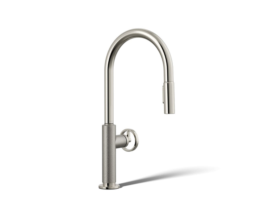 KOHLER K-28669-9 Billet Pull-down kitchen sink faucet with two-function sprayhead
