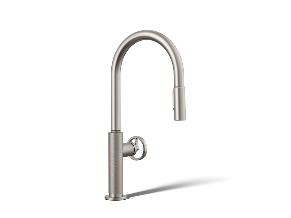 KOHLER K-28669-9 Billet Pull-down kitchen sink faucet with two-function sprayhead
