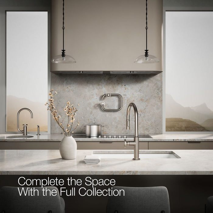 KOHLER K-28669-9 Billet Pull-down kitchen sink faucet with two-function sprayhead