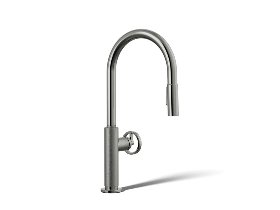 KOHLER K-28669-9 Billet Pull-down kitchen sink faucet with two-function sprayhead