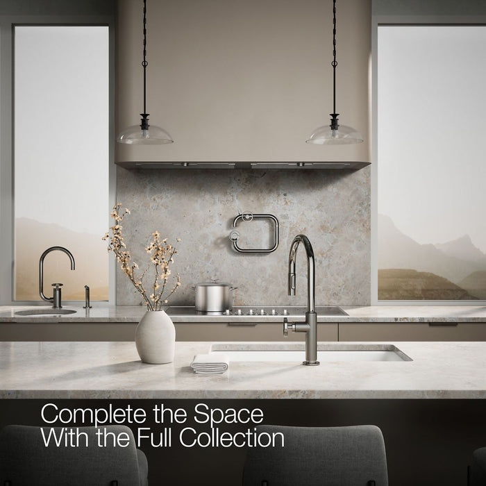 KOHLER K-28669-9 Billet Pull-down kitchen sink faucet with two-function sprayhead