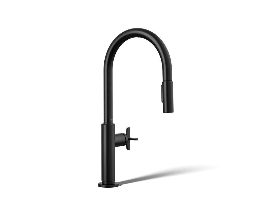 KOHLER K-28670-3RT2 Billet Touchless pull-down kitchen sink faucet with two-function sprayhead