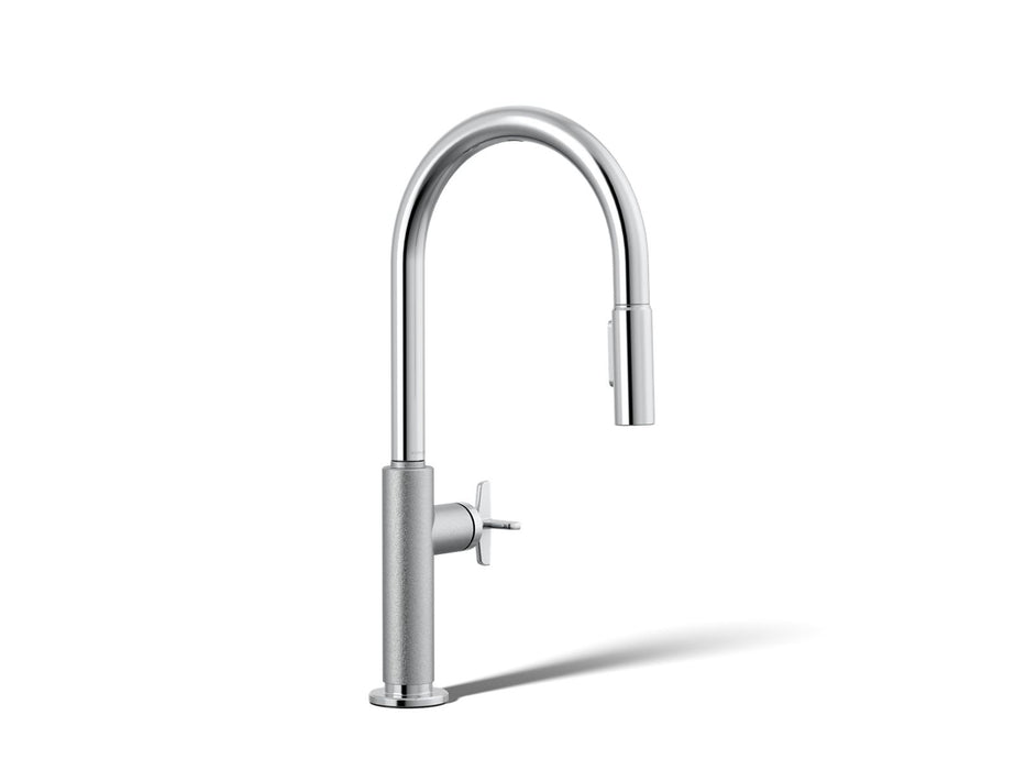 KOHLER K-28670-3RT2 Billet Touchless pull-down kitchen sink faucet with two-function sprayhead