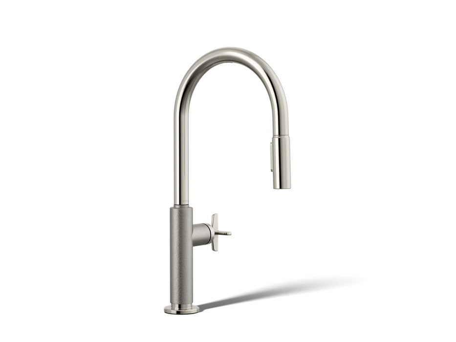 KOHLER K-28670-3RT2 Billet Touchless pull-down kitchen sink faucet with two-function sprayhead