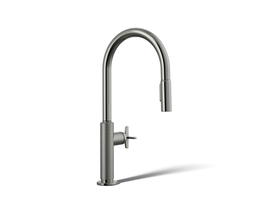 KOHLER K-28670-3RT2 Billet Touchless pull-down kitchen sink faucet with two-function sprayhead