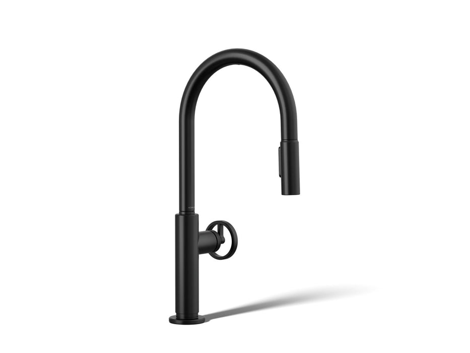 KOHLER K-28670-9RT2 Billet Touchless pull-down kitchen sink faucet with two-function sprayhead