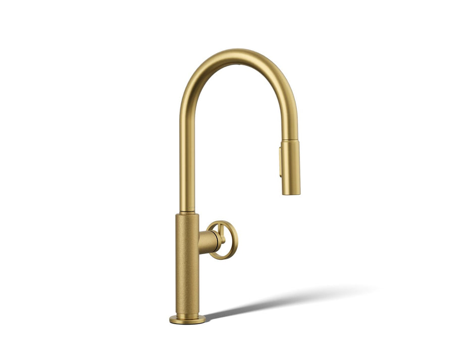 KOHLER K-28670-9RT2 Billet Touchless pull-down kitchen sink faucet with two-function sprayhead