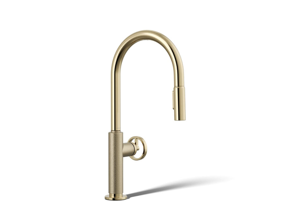 KOHLER K-28670-9RT2 Billet Touchless pull-down kitchen sink faucet with two-function sprayhead