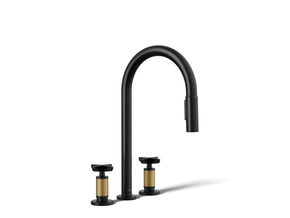 KOHLER K-28671-3 Billet Pull-down kitchen sink faucet with two-function sprayhead