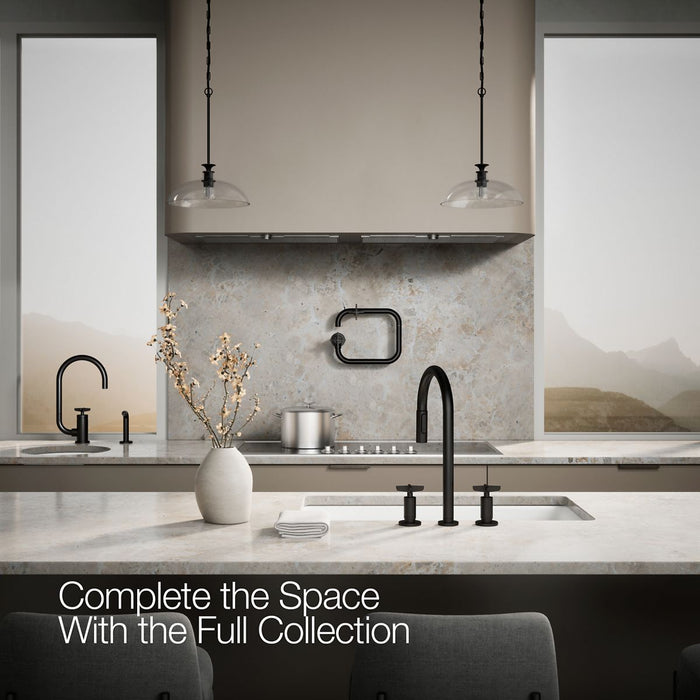 KOHLER K-28671-3 Billet Pull-down kitchen sink faucet with two-function sprayhead