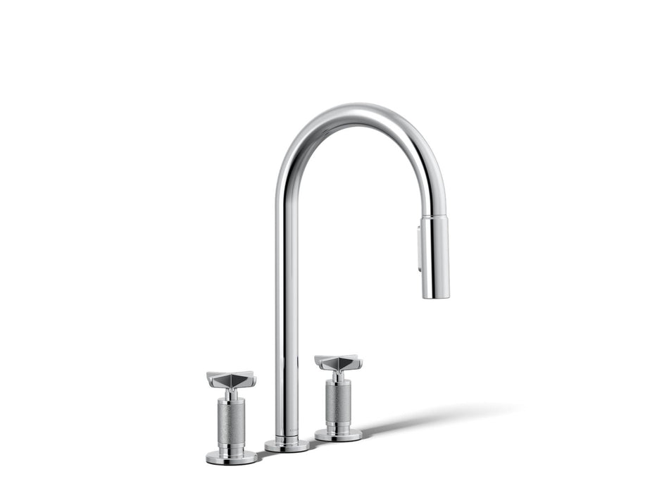 KOHLER K-28671-3 Billet Pull-down kitchen sink faucet with two-function sprayhead