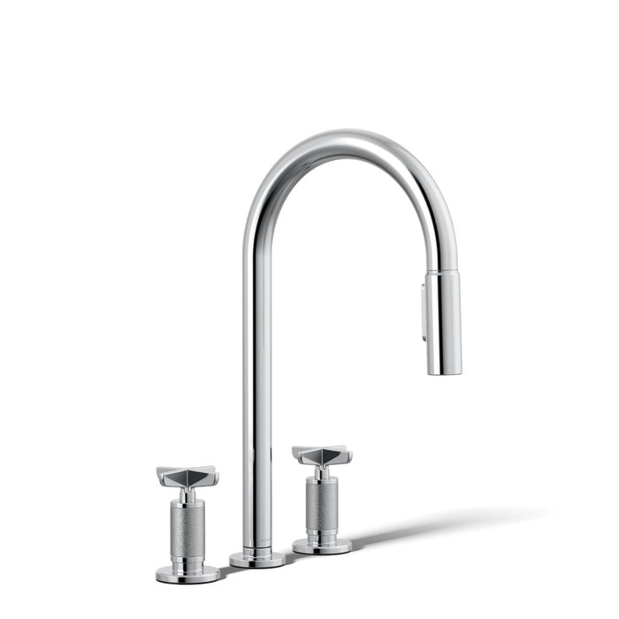 KOHLER K-28671-3 Billet Pull-down kitchen sink faucet with two-function sprayhead